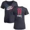 Women's Jordan Staal Name and Number Banner Wave V-Neck T-Shirt - Navy