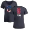 Women's Jose Tena Name and Number Banner Wave V-Neck T-Shirt - Navy