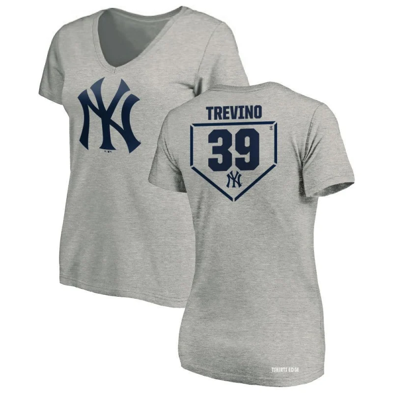 Women's Jose Trevino RBI Slim Fit V-Neck T-Shirt - Heathered Gray -  Tshirtsedge