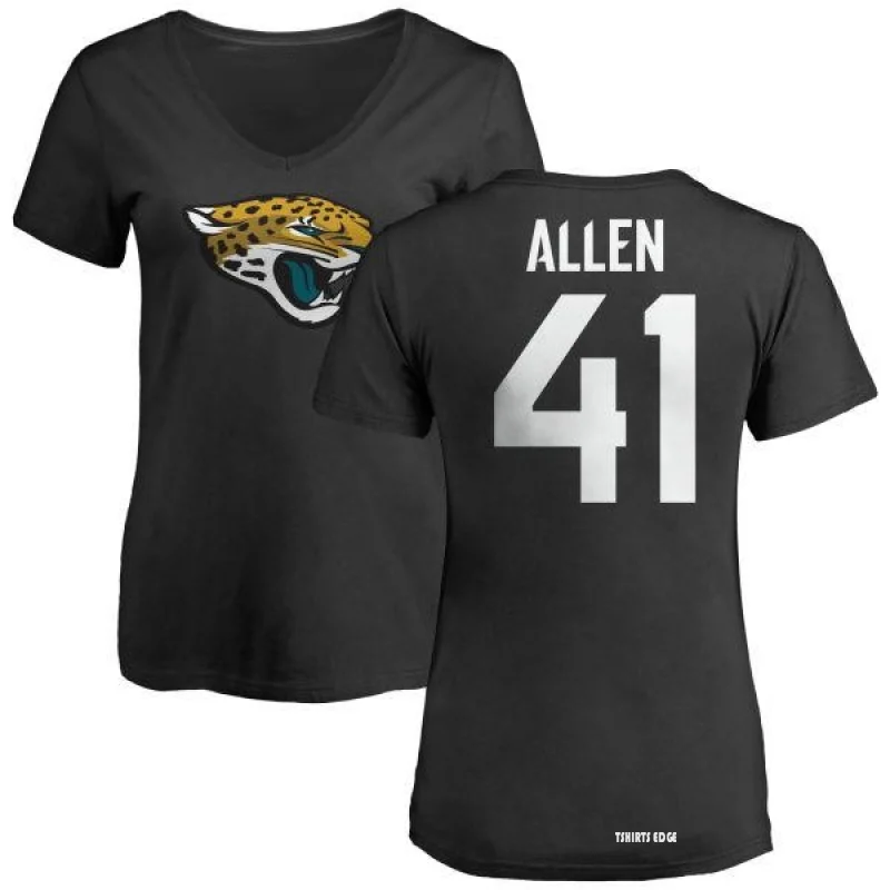 Women's Josh Allen Name & Number Slim Fit T-Shirt - Red - Tshirtsedge