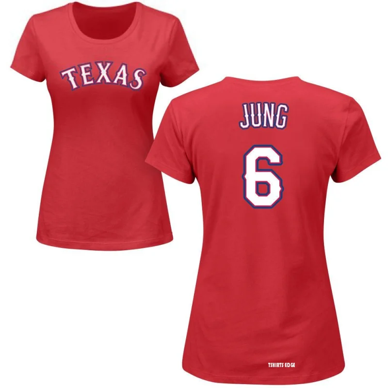 Josh Jung Name & Number T-Shirt - Red - Tshirtsedge