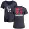 Women's Julio Carreras Name and Number Banner Wave V-Neck T-Shirt - Navy