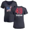 Women's Julio Teheran Name and Number Banner Wave V-Neck T-Shirt - Navy