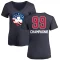 Women's Justin Champagnie Name and Number Banner Wave V-Neck T-Shirt - Navy