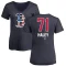 Women's Justin Haley Name and Number Banner Wave V-Neck T-Shirt - Navy