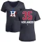 Women's Justin Verlander Name and Number Banner Wave V-Neck T-Shirt - Navy