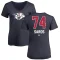 Women's Juuse Saros Name and Number Banner Wave V-Neck T-Shirt - Navy