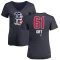 Women's Kaleb Ort Name and Number Banner Wave V-Neck T-Shirt - Navy