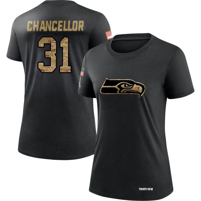 Women's Kam Chancellor 2020 Salute To Service Performance T-Shirt - Black -  Tshirtsedge