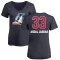 Women's Kareem Abdul-Jabbar Name and Number Banner Wave V-Neck T-Shirt - Navy