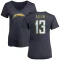 Women's Keenan Allen Name & Number Slim Fit V-Neck T-Shirt - Navy