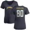 Women's Kellen Winslow Name & Number Slim Fit V-Neck T-Shirt - Navy