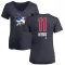 Women's Kelly Kisio Name and Number Banner Wave V-Neck T-Shirt - Navy