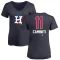 Women's Ken Caminiti Name and Number Banner Wave V-Neck T-Shirt - Navy