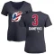 Women's Ken Daneyko Name and Number Banner Wave V-Neck T-Shirt - Navy