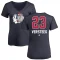 Women's Kris Versteeg Name and Number Banner Wave V-Neck T-Shirt - Navy