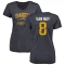 Women's Kyle Van Noy Distressed Name & Number Slim Fit V-Neck T-Shirt - Navy