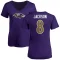 Women's Lamar Jackson Name & Number V-Neck T-Shirt - Purple