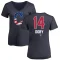 Women's Larry Doby Name and Number Banner Wave V-Neck T-Shirt - Navy