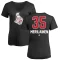 Women's Leevi Merilainen Name and Number Banner Wave V-Neck T-Shirt - Black