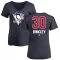 Women's Les Binkley Name and Number Banner Wave V-Neck T-Shirt - Navy