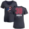 Women's Liam O'Brien Name and Number Banner Wave V-Neck T-Shirt - Navy