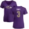 Women's L.J. Fort Name & Number Slim Fit T-Shirt - Purple