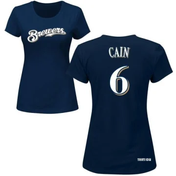 Lorenzo Cain Name & Number T-Shirt - Navy - Tshirtsedge