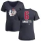 Women's Lou Angotti Name and Number Banner Wave V-Neck T-Shirt - Navy