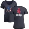 Women's Lou Gehrig Name and Number Banner Wave V-Neck T-Shirt - Navy