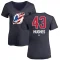 Women's Luke Hughes Name and Number Banner Wave V-Neck T-Shirt - Navy