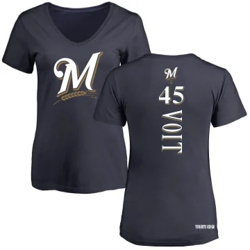 Women's Milwaukee Brewers ＃45 Luke Voit Ash Backer Slim Fit T-Shirt -  Brewers Store