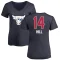 Women's Malcolm Hill Name and Number Banner Wave V-Neck T-Shirt - Navy