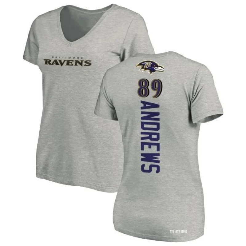 Women's Mark Andrews Backer V-Neck T-Shirt - Ash - Tshirtsedge