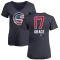 Women's Mark Grace Name and Number Banner Wave V-Neck T-Shirt - Navy