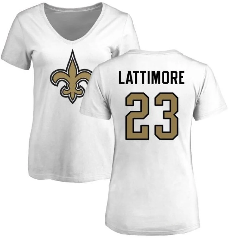 Women's Marshon Lattimore Name & Number Slim Fit T-Shirt - White -  Tshirtsedge