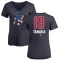 Women's Masahiro Tanaka Name and Number Banner Wave V-Neck T-Shirt - Navy