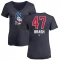 Women's Matt Brash Name and Number Banner Wave V-Neck T-Shirt - Navy