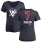 Women's Matt Cullen Name and Number Banner Wave V-Neck T-Shirt - Navy