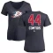 Women's Max Comtois Name and Number Banner Wave V-Neck T-Shirt - Navy