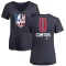 Women's Max Comtois Name and Number Banner Wave V-Neck T-Shirt - Navy