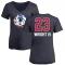 Women's McKinley Wright IV Name and Number Banner Wave V-Neck T-Shirt - Navy