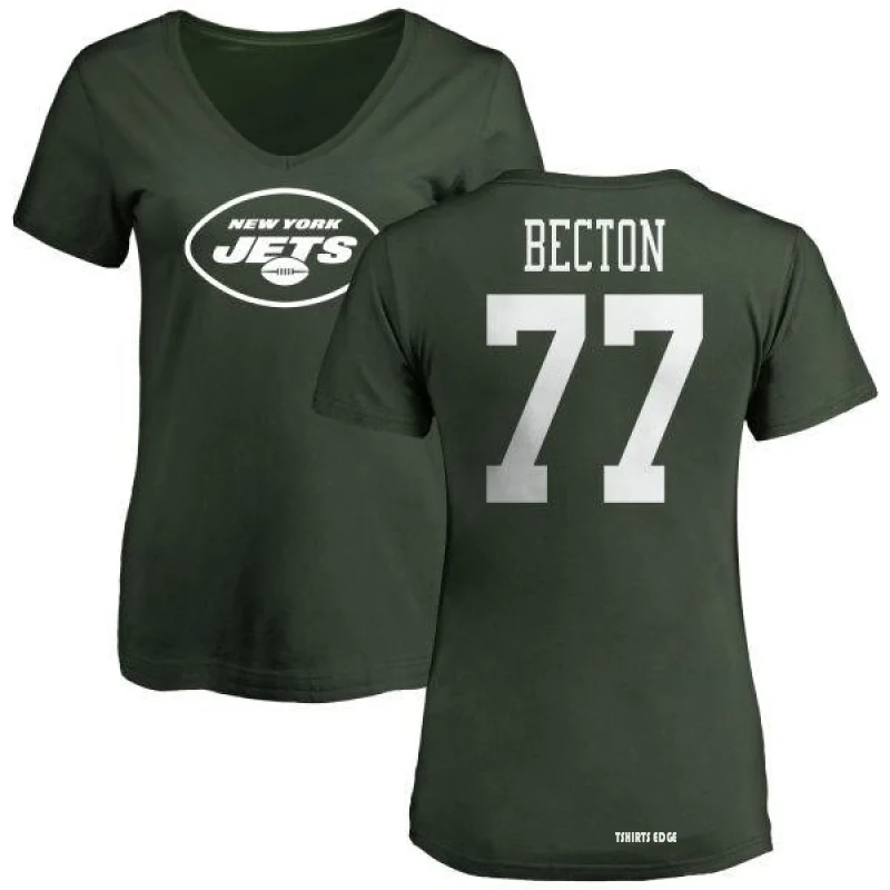 Mekhi Becton Name & Number Game Day V-Neck T-Shirt - Green