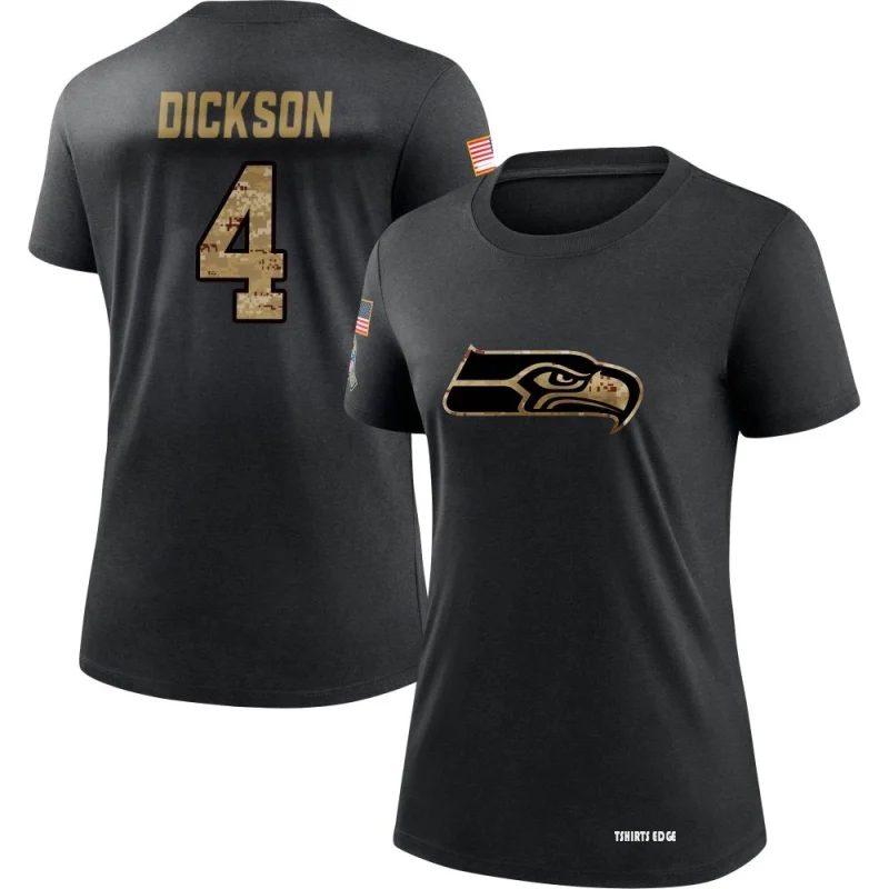 Women's Michael Dickson 2020 Salute To Service Performance T-Shirt - Black  - Tshirtsedge