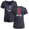 Women's Michael Taylor Name and Number Banner Wave V-Neck T-Shirt - Navy