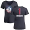 Women's Mikal Bridges Name and Number Banner Wave V-Neck T-Shirt - Navy