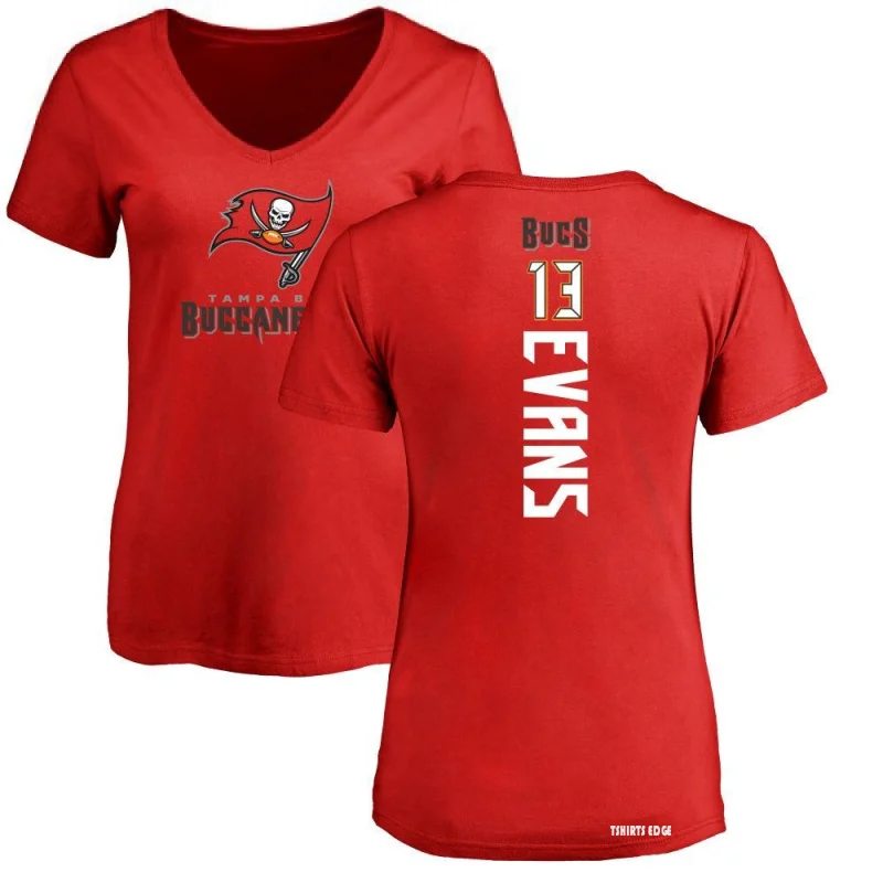 Women's Mike Evans Backer Slim Fit T-Shirt - Red - Tshirtsedge