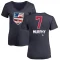 Women's Mike Murphy Name and Number Banner Wave V-Neck T-Shirt - Navy