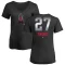 Women's Mike Trout Midnight Mascot V-Neck T-Shirt - Black