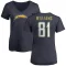 Women's Mike Williams Name & Number Slim Fit V-Neck T-Shirt - Navy